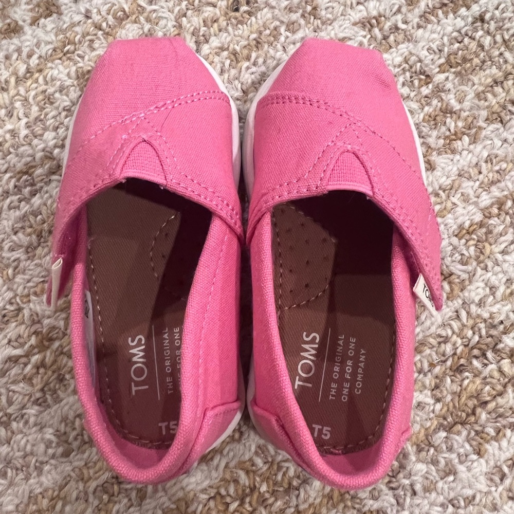 TOMS TINY ALPAGARTA PINK CANVAS GIRLS SIZE T5